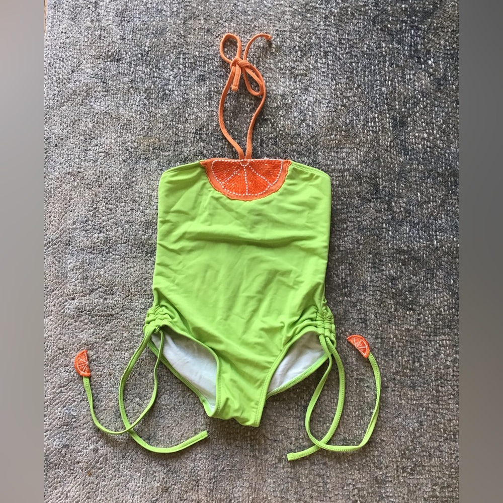 Kate Mack Spring Orange One piece Swimsuit